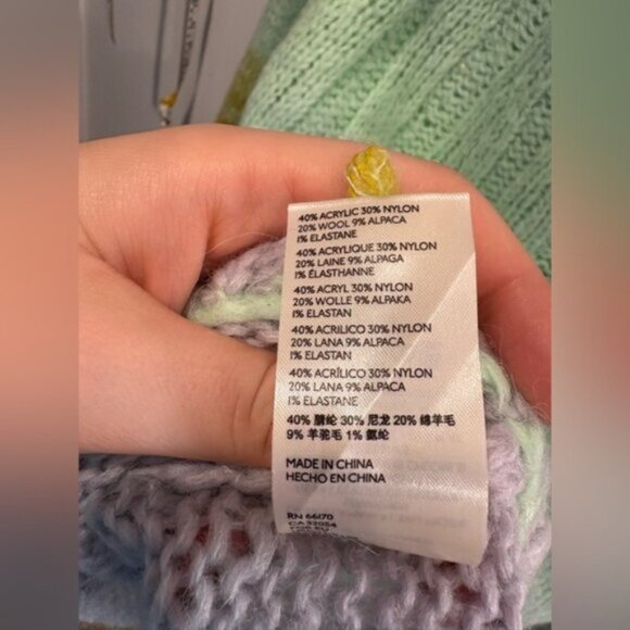 Anthropologie Perri Ombre Tunic Sweater / XSmall / Mint Purple Wool Alpaca Long - Picture 9 of 10